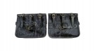 For Royal Enfield Bear 650 Genuine Leather Pannier Bags Black With Saddle Stays - SPAREZO